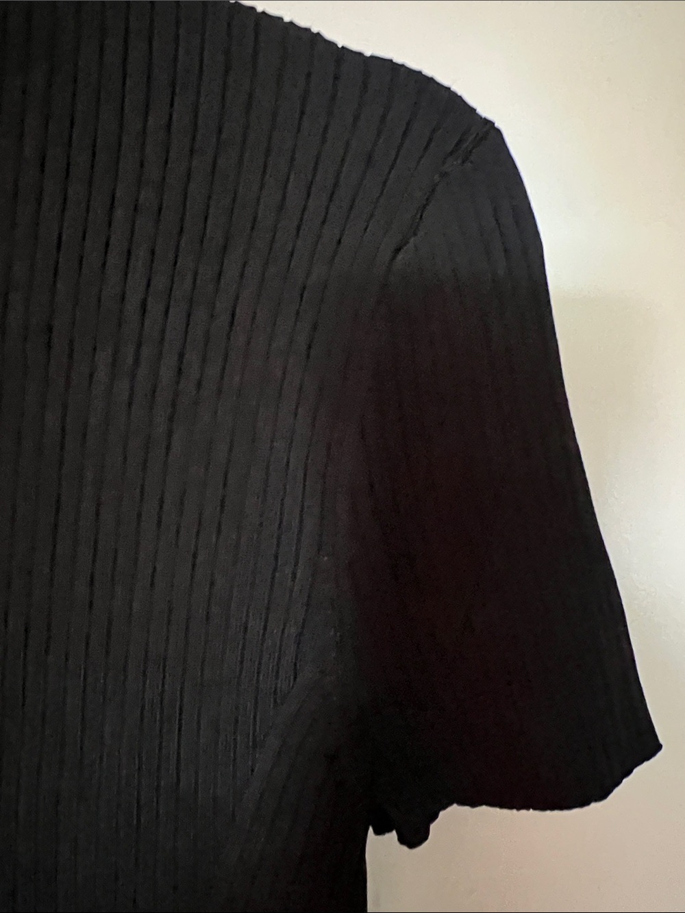 Zara Black Ribbed Short-Sleeve Turtleneck Sweater M - Picture 6 of 7